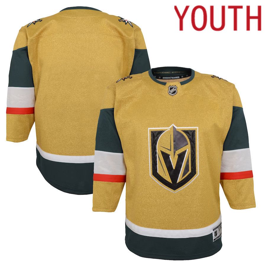 Youth Vegas Golden Knights Gold Home Premier NHL Jersey